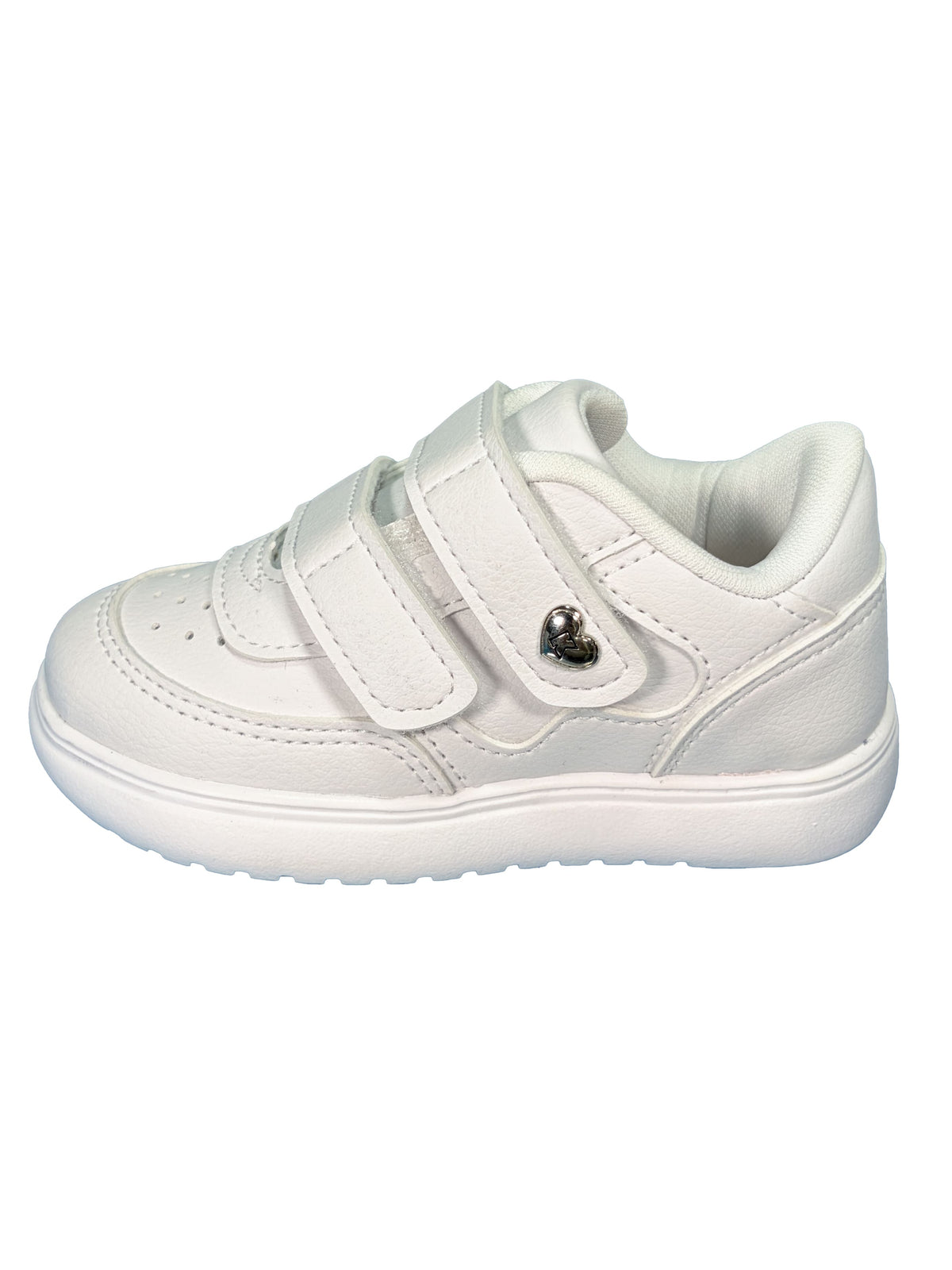 Zapato Blanco Doble Velcro Corazon