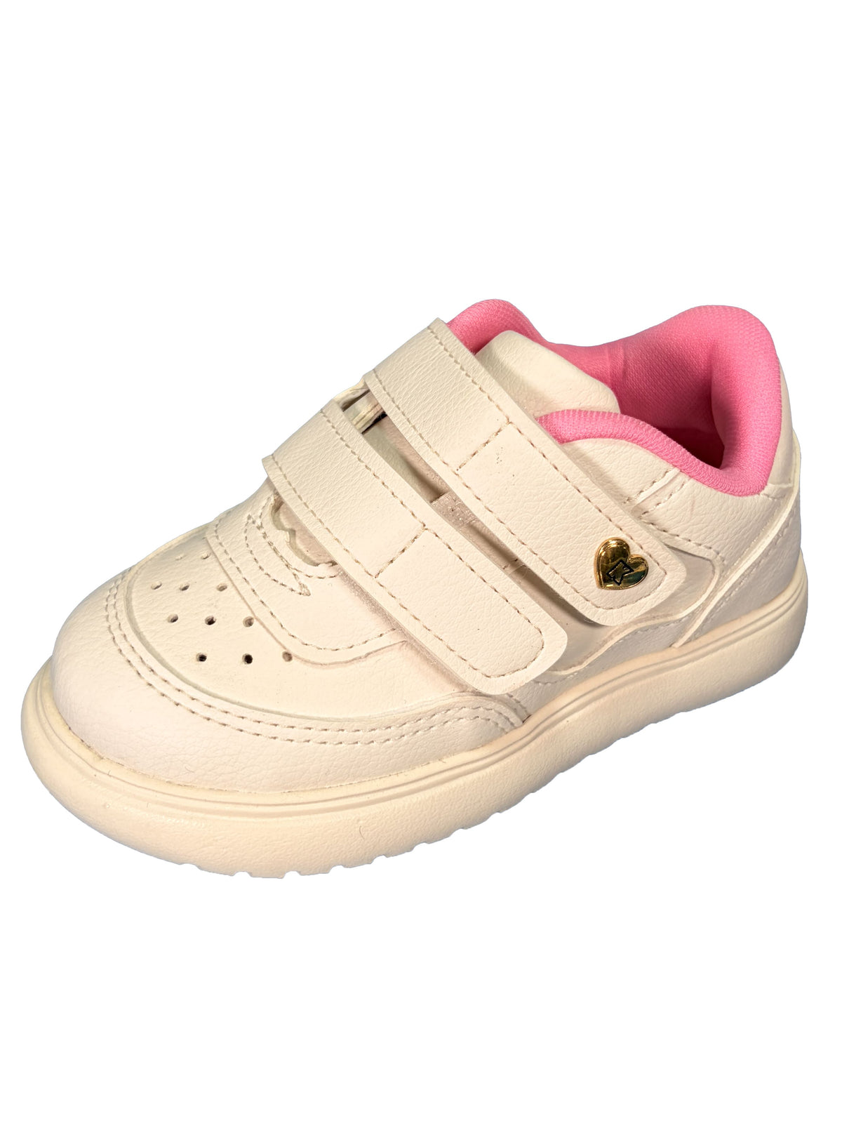 Zapato Beige Doble Velcro Corazon