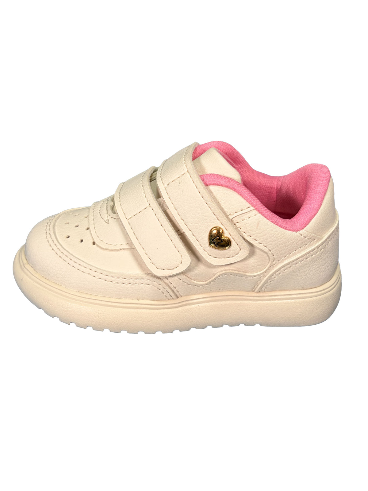 Zapato Beige Doble Velcro Corazon