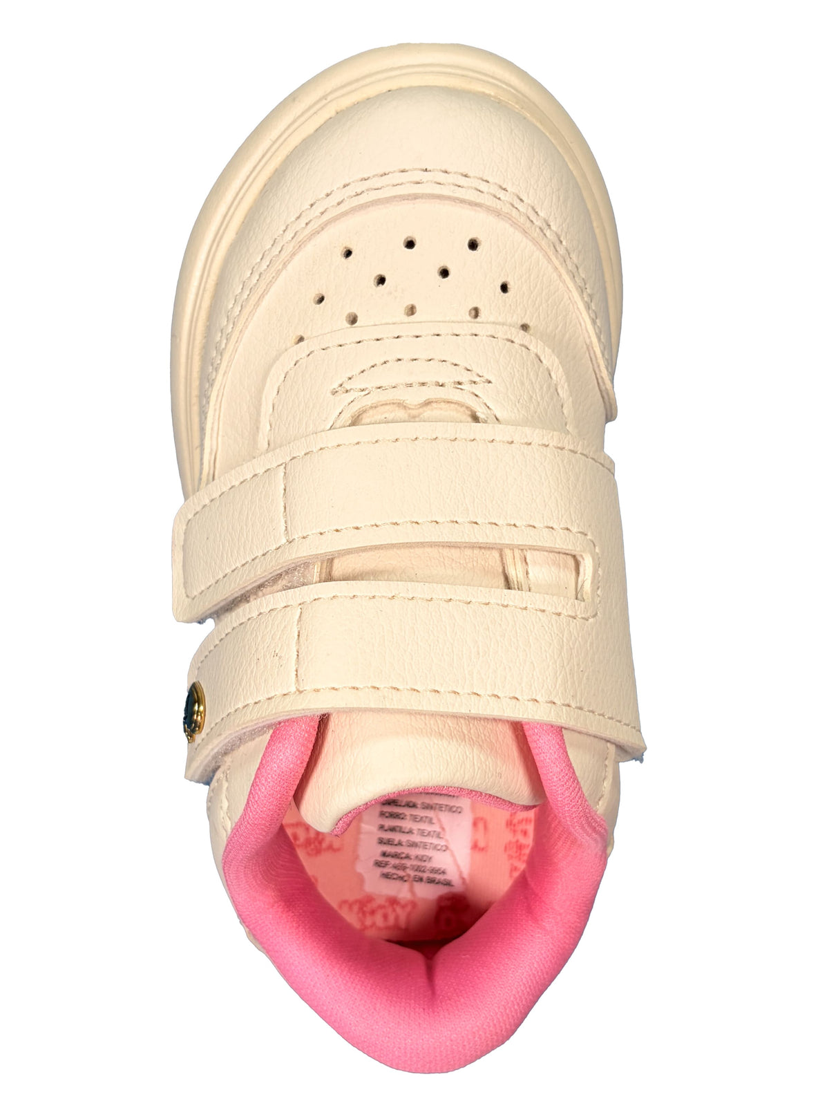 Zapato Beige Doble Velcro Corazon