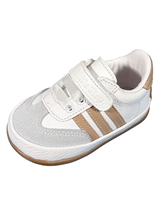 Zapato Tennis Blanco Rayas Cafes