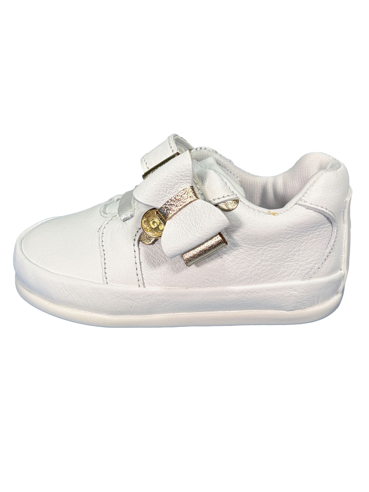 Zapato Blanco con Dorado Lazo