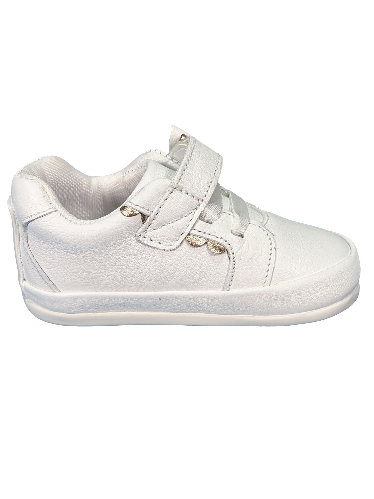 Zapato Blanco con Dorado Lazo