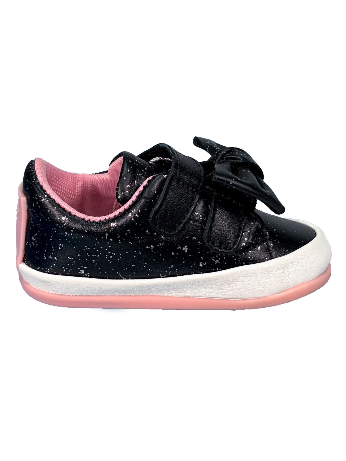 Zapato Lazo Negro con Rosa