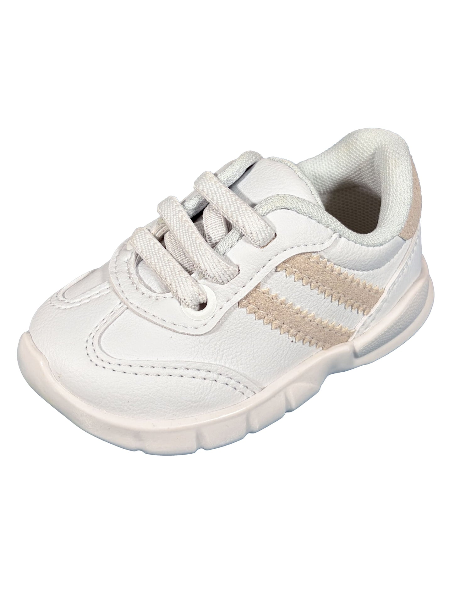 Zapato Blanco con Rayas Beige