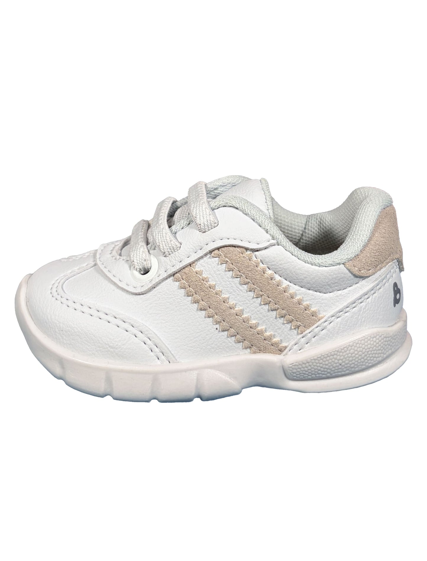 Zapato Blanco con Rayas Beige