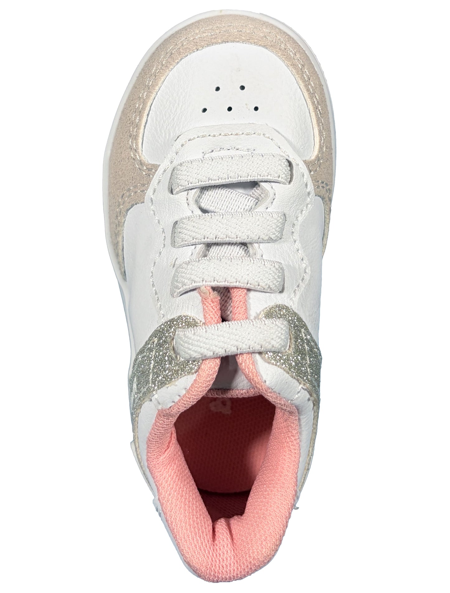 Zapato Blanco y Rosa con Plateado