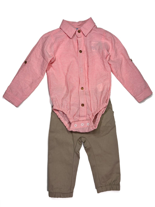 Conjunto Camisa Body Rosa