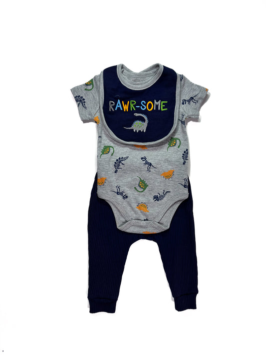 Conjunto 3p Azul Dino