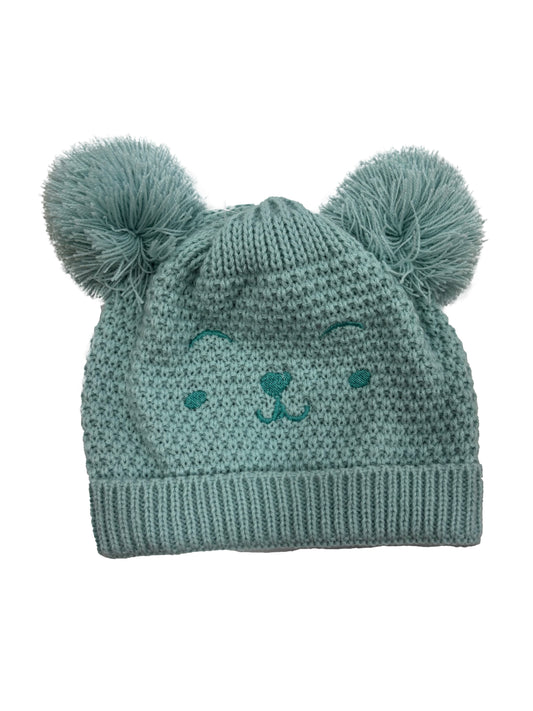 Gorro Tejido Oso Turquesa