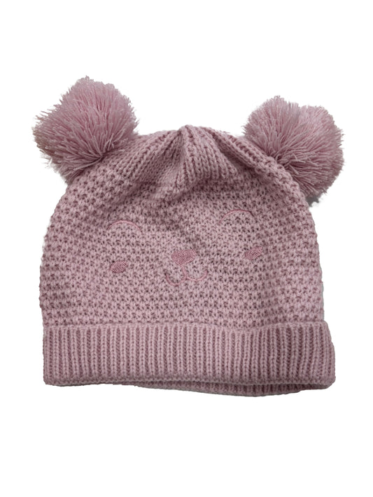 Gorro Tejido Oso Rosa