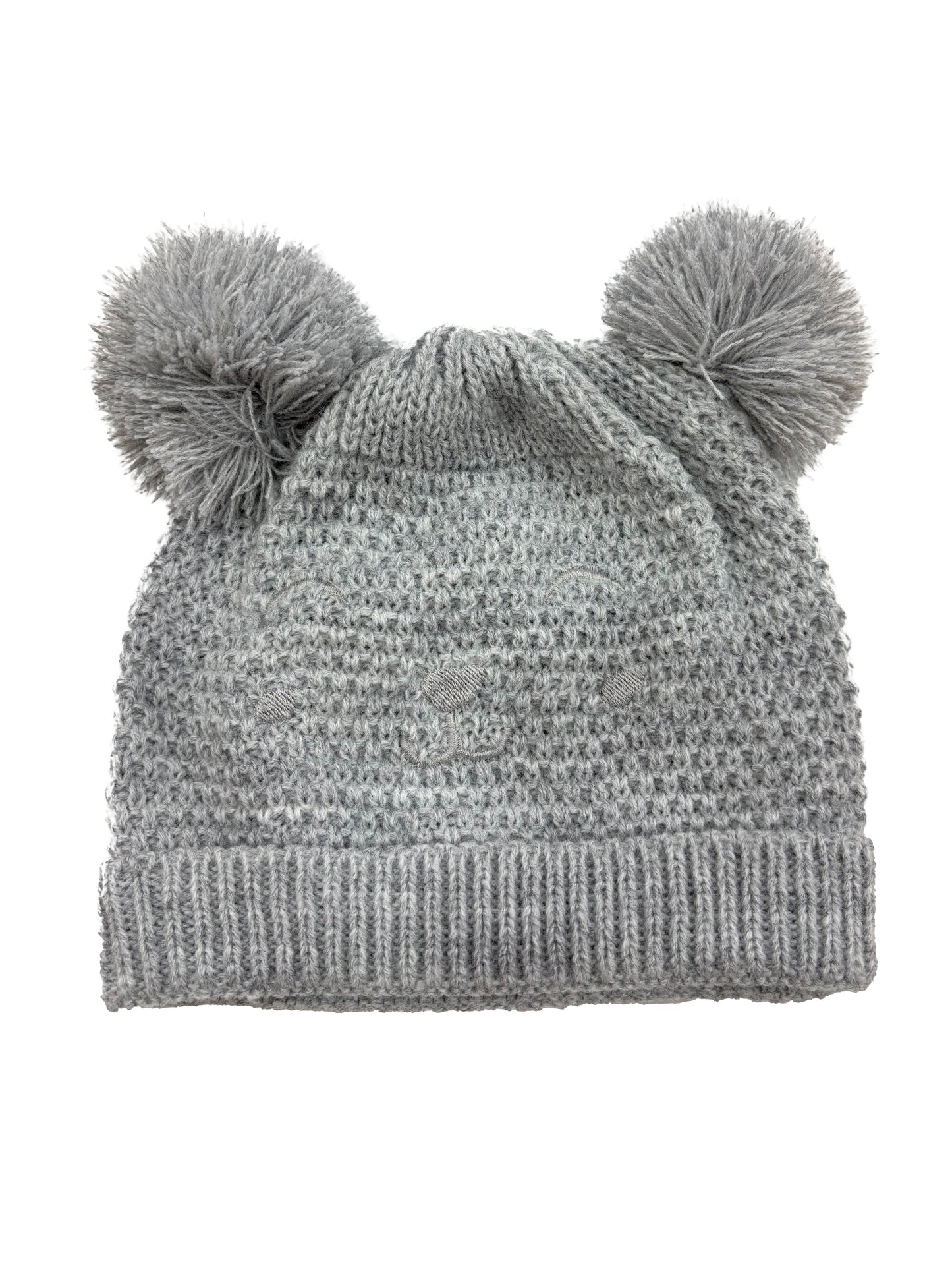 Gorro Tejido Oso Plomo