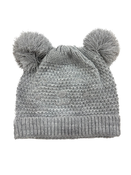 Gorro Tejido Oso Plomo